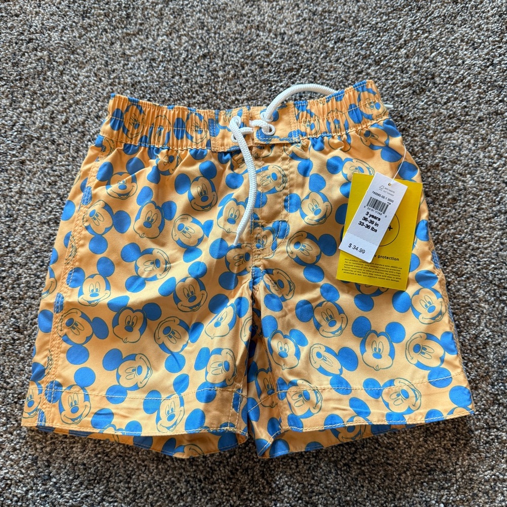 GAP Kids' Mickey Mouse Swim Trunks - Orange and Blue